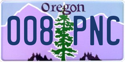 OR license plate 008PNC