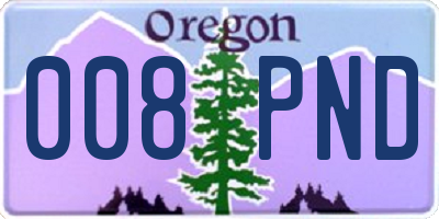 OR license plate 008PND