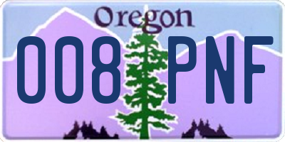 OR license plate 008PNF
