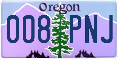 OR license plate 008PNJ