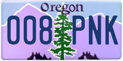 OR license plate 008PNK