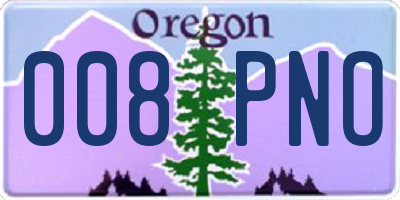 OR license plate 008PNO