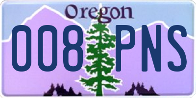 OR license plate 008PNS