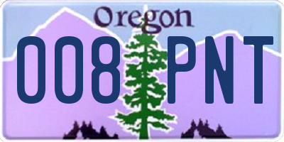 OR license plate 008PNT