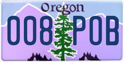 OR license plate 008POB