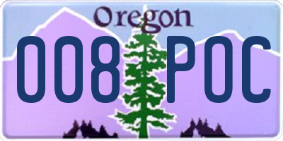 OR license plate 008POC