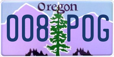OR license plate 008POG