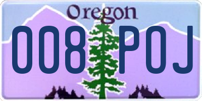 OR license plate 008POJ