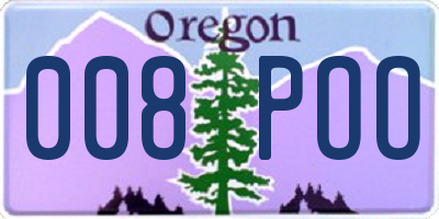 OR license plate 008POO