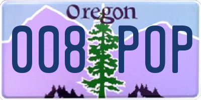 OR license plate 008POP