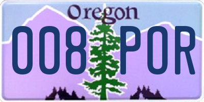 OR license plate 008POR