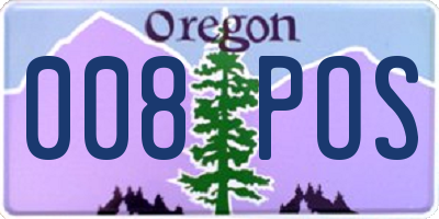 OR license plate 008POS