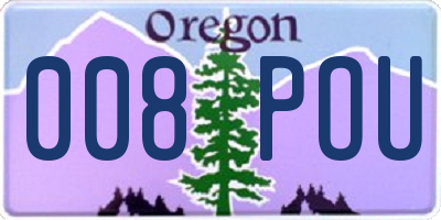 OR license plate 008POU