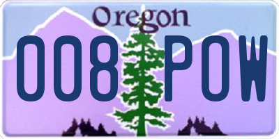 OR license plate 008POW