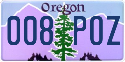 OR license plate 008POZ