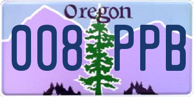 OR license plate 008PPB