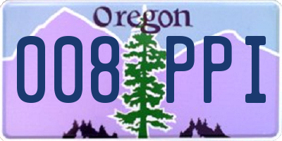 OR license plate 008PPI