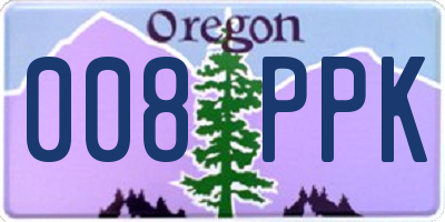 OR license plate 008PPK