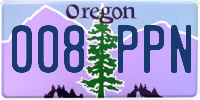 OR license plate 008PPN