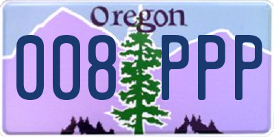 OR license plate 008PPP
