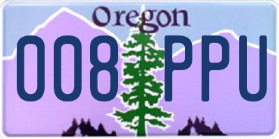 OR license plate 008PPU