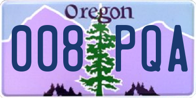 OR license plate 008PQA