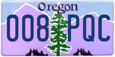OR license plate 008PQC