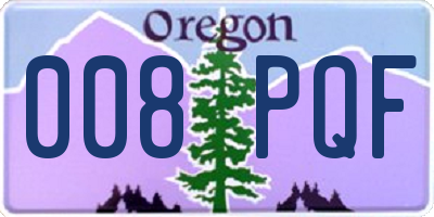 OR license plate 008PQF