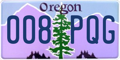 OR license plate 008PQG