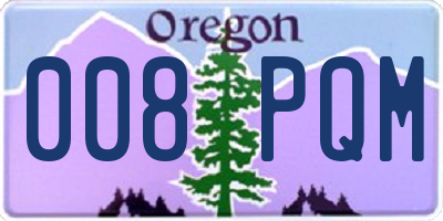 OR license plate 008PQM