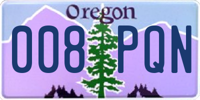 OR license plate 008PQN
