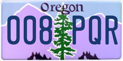 OR license plate 008PQR