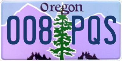OR license plate 008PQS