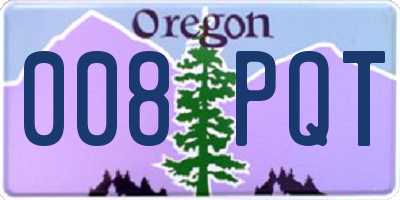 OR license plate 008PQT
