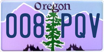 OR license plate 008PQV