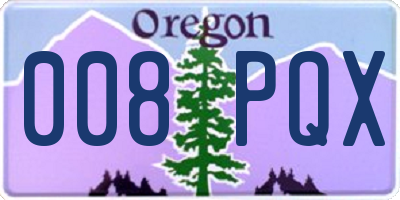 OR license plate 008PQX