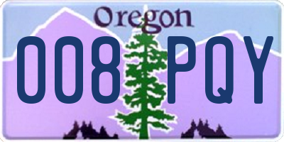 OR license plate 008PQY