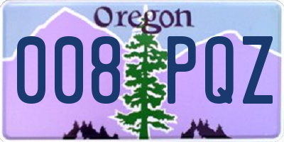 OR license plate 008PQZ