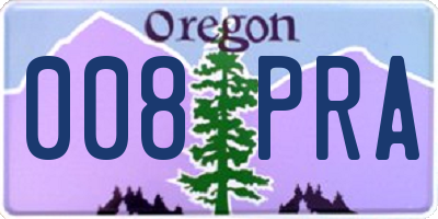 OR license plate 008PRA
