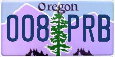 OR license plate 008PRB