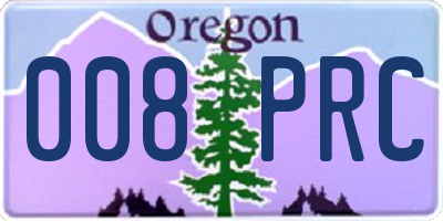 OR license plate 008PRC