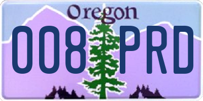 OR license plate 008PRD