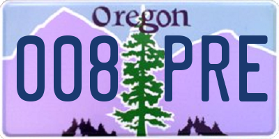 OR license plate 008PRE