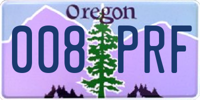 OR license plate 008PRF