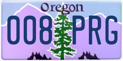 OR license plate 008PRG