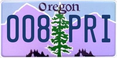OR license plate 008PRI
