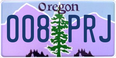 OR license plate 008PRJ