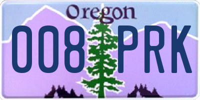 OR license plate 008PRK