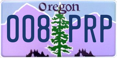 OR license plate 008PRP