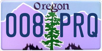 OR license plate 008PRQ